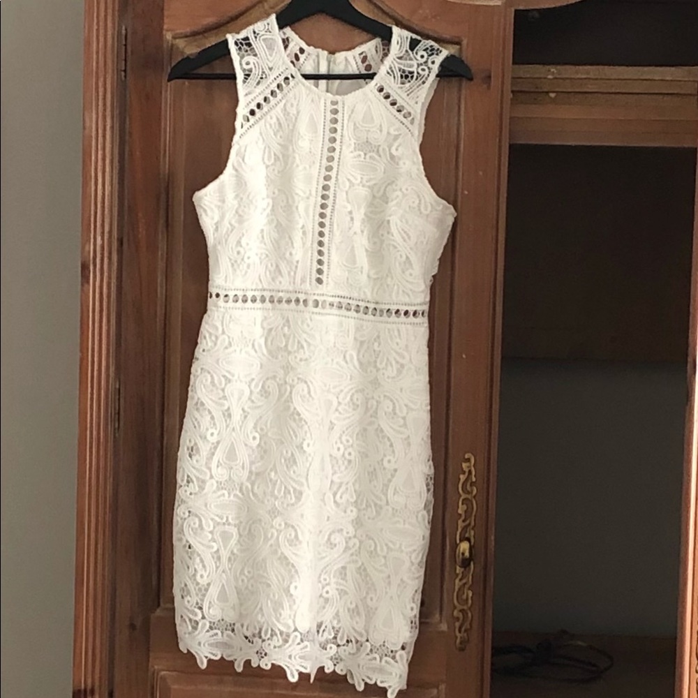 - LULUS - WHITE LACE DRESS - Picture 2 of 12